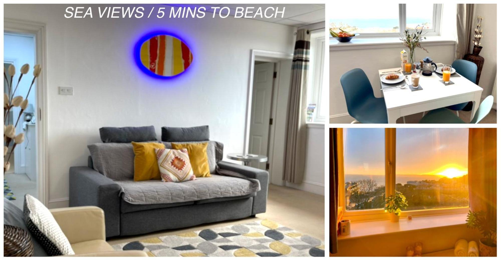 Sea View Family Stay By Beach Gym & Parking Bournemouth Kültér fotó